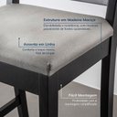 Ver imagem 4 de Kit 4 Banquetas com Encosto e Apoio para Pés Tiê CabeCasa MadeiraOriginals