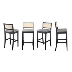 Kit 4 Banquetas com Encosto e Apoio para Pés Tiê CabeCasa MadeiraMadeira - 1