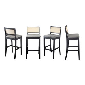 Kit 4 Banquetas com Encosto e Apoio para Pés Tiê Cabecasa Madeiramadeira