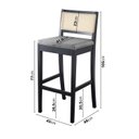 Ver imagem 3 de Kit 4 Banquetas com Encosto e Apoio para Pés Tiê CabeCasa MadeiraOriginals