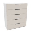 Ver imagem 2 de Cômoda para Quarto 5 Gavetas 90cm Madri Bege/Creme/Branco