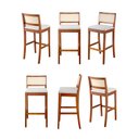 Ver imagem 1 de Kit 6 Banquetas com Encosto e Apoio para Pés Tiê CabeCasa MadeiraOriginals