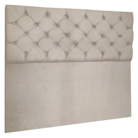 Cabeceira Capitonê Queen 160cm Jade Suede Bege SLK Decor Cabeceira Jade