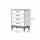 Ver imagem 5 de Comoda Gaveteira Flip 4 Gavetas Branco Fosco