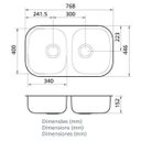 Ver imagem 2 de Cuba Dupla de Embutir para Cozinha Tramontina Retangular 2C 34 BL