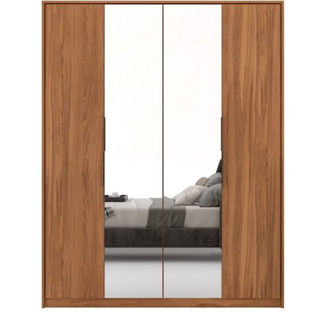 Guarda Roupa Casal Atore 4 Portas com 2 Portas em Espelho Demartez
