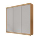 Ver mais imagens de Guarda-Roupa Casal 3 Portas de Correr Ripadas Samambaia CabeCasa MadeiraOriginals Marrom/Carvalho/Off White