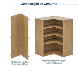 Módulo de Canto Reto 120 Frame Cabecasa madeiramadeira - 3
