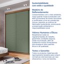 Ver imagem 7 de Guarda-Roupa Casal 3 Portas de Correr Ripadas Samambaia CabeCasa MadeiraOriginals Marrom/Freijó/Verde