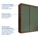 Ver imagem 3 de Guarda-Roupa Casal 3 Portas de Correr Ripadas Samambaia CabeCasa MadeiraOriginals Marrom/Freijó/Verde