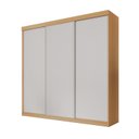 Ver mais imagens de Guarda-Roupa Casal 3 Portas de Correr Lisas Samambaia CabeCasa MadeiraOriginals Marrom/Carvalho/Off White