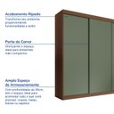 Ver imagem 3 de Guarda-Roupa Casal 3 Portas de Correr Lisas Samambaia CabeCasa MadeiraOriginals Marrom/Freijó/Verde
