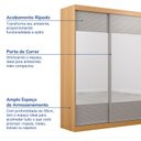 Ver imagem 3 de Guarda-Roupa Casal 3 Portas de Correr Ripadas com Espelho Samambaia CabeCasa MadeiraOriginals Marrom/Carvalho/Off White