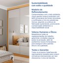 Ver imagem 7 de Guarda-Roupa Casal 3 Portas de Correr Ripadas com Espelho Samambaia CabeCasa MadeiraOriginals Marrom/Carvalho/Off White