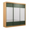 Guarda-roupa Casal 3 Portas de Correr Ripadas com Espelho Samambaia CabeCasa MadeiraOriginals - 11