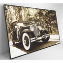 Ver imagem 5 de Quadro Carro Clássico Preto E Branco 90x60 Cm Vidro Impresso