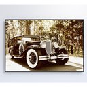 Ver imagem 2 de Quadro Carro Clássico Preto E Branco 90x60 Cm Vidro Impresso