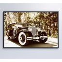 Ver imagem 3 de Quadro Carro Clássico Preto E Branco 90x60 Cm Vidro Impresso