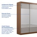 Ver imagem 3 de Guarda-Roupa Casal 3 Portas de Correr Ripadas com Espelho Samambaia CabeCasa MadeiraOriginals Marrom/Freijó/Off White