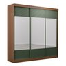 Guarda-roupa Casal 3 Portas de Correr Ripadas com Espelho Samambaia CabeCasa MadeiraOriginals - 11