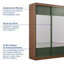 Ver imagem 3 de Guarda-Roupa Casal 3 Portas de Correr Ripadas com Espelho Samambaia CabeCasa MadeiraOriginals Marrom/Freijó/Verde