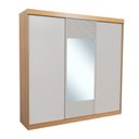 Ver mais imagens de Guarda-Roupa Casal 3 Portas de Correr 1 Porta com Espelho Samambaia CabeCasa MadeiraOriginals Marrom/Carvalho/Off White