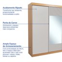 Ver imagem 3 de Guarda-Roupa Casal 3 Portas de Correr 1 Porta com Espelho Samambaia CabeCasa MadeiraOriginals Marrom/Carvalho/Off White