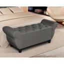 Ver imagem 2 de Recamier Baú para Cama Casal Ana 1,50m Retro Premium Estofado Closet Estilo Decorativo Cor Cinza