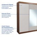 Ver imagem 3 de Guarda-Roupa Casal 3 Portas de Correr 1 Porta com Espelho Samambaia CabeCasa MadeiraOriginals Marrom/Freijó/Off White