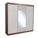 Ver mais imagens de Guarda-Roupa Casal 3 Portas de Correr 1 Porta com Espelho Samambaia CabeCasa MadeiraOriginals Marrom/Freijó/Off White