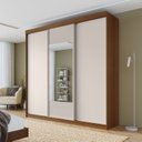 Ver imagem 1 de Guarda-roupa Casal 3 Portas de Correr 1 Porta com Espelho Samambaia CabeCasa MadeiraOriginals