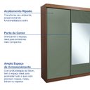 Ver imagem 3 de Guarda-Roupa Casal 3 Portas de Correr 1 Porta com Espelho Samambaia CabeCasa MadeiraOriginals Marrom/Freijó/Verde