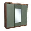 Ver mais imagens de Guarda-Roupa Casal 3 Portas de Correr 1 Porta com Espelho Samambaia CabeCasa MadeiraOriginals Marrom/Freijó/Verde