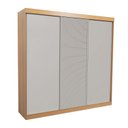 Ver mais imagens de Guarda-Roupa Casal 3 Portas de Correr Samambaia CabeCasa MadeiraOriginals Marrom/Carvalho/Off White