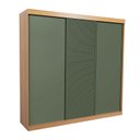 Ver mais imagens de Guarda-Roupa Casal 3 Portas de Correr Samambaia CabeCasa MadeiraOriginals Marrom/Carvalho/Verde
