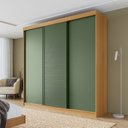 Ver imagem 1 de Guarda-roupa Casal 3 Portas de Correr Samambaia CabeCasa MadeiraOriginals