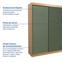 Ver imagem 3 de Guarda-Roupa Casal 3 Portas de Correr Samambaia CabeCasa MadeiraOriginals Marrom/Carvalho/Verde