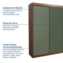Guarda-roupa Casal 3 Portas de Correr Samambaia Cabecasa Madeiramadeira - 3
