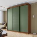 Ver imagem 1 de Guarda-Roupa Casal 3 Portas de Correr Samambaia CabeCasa MadeiraOriginals Marrom/Freijó/Verde