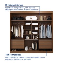 Guarda-roupa Casal 3 Portas de Correr Samambaia Cabecasa Madeiramadeira - 4