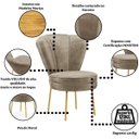 Ver imagem 4 de Cadeira Decor para Estúdio de Beleza Moderna Maquiagem Tecido Veludo Resistente Pés de Ferro