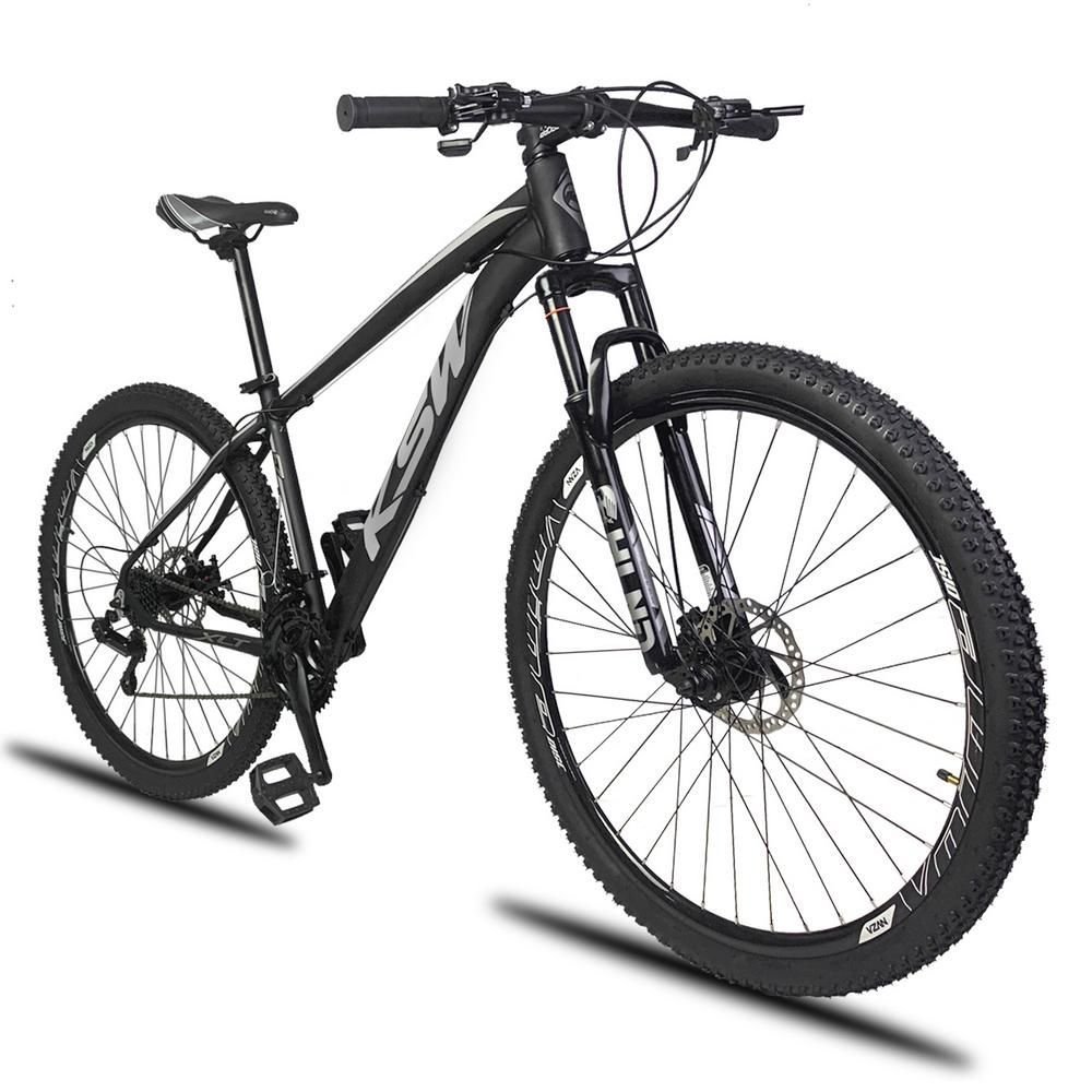 Bicicleta XLT Aro 29 Quadro Alumínio 21 Marchas Câmbio Shimano Freio a Disco Mecânico - KSW - Preto/ - 3