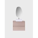 Ver imagem 4 de Gabinete para Banheiro com Cuba e Espelheira Organica 80cm Mdf Rosa Dubai - On Móveis