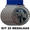 20 Medalhas Vôlei 4,5cm Honra Mérito Participação + Fita Prata - 6