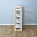 Ver imagem 6 de Aparador Linea Slim Moderno 4 Prateleiras Madeira Pinus 54cm Branco e Natural Artfactory Design