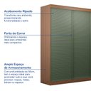 Ver imagem 3 de Guarda-Roupa 2 Portas Ripadas Samambaia CabeCasa MadeiraOriginals Marrom/Freijó/Verde
