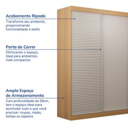 Guarda-Roupa Solteiro 2 Portas 1 Porta Ripada Samambaia Cabecasa - 3