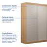 Guarda-Roupa Solteiro 2 Portas 1 Porta Ripada Samambaia CabeCasa MadeiraOriginals - 3