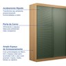 Guarda-Roupa Solteiro 2 Portas 1 Porta Ripada Samambaia CabeCasa MadeiraOriginals - 3