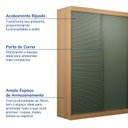 Ver imagem 3 de Guarda-Roupa Solteiro 2 Portas 1 Porta Ripada Samambaia CabeCasa MadeiraOriginals